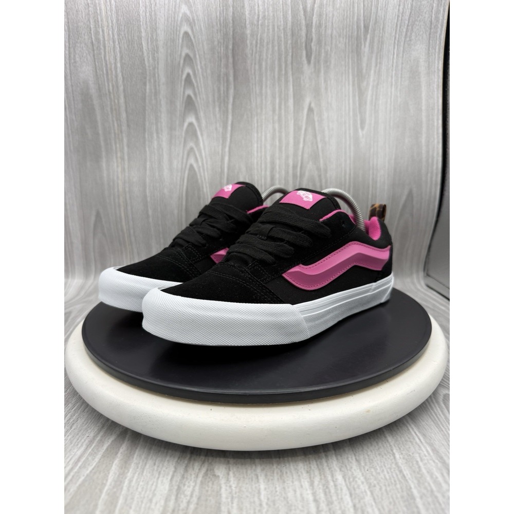 Vans Knu Skool Size 6.5Y Womens Size 8 Black Hot Pink Skate Shoes Sneakers NEW